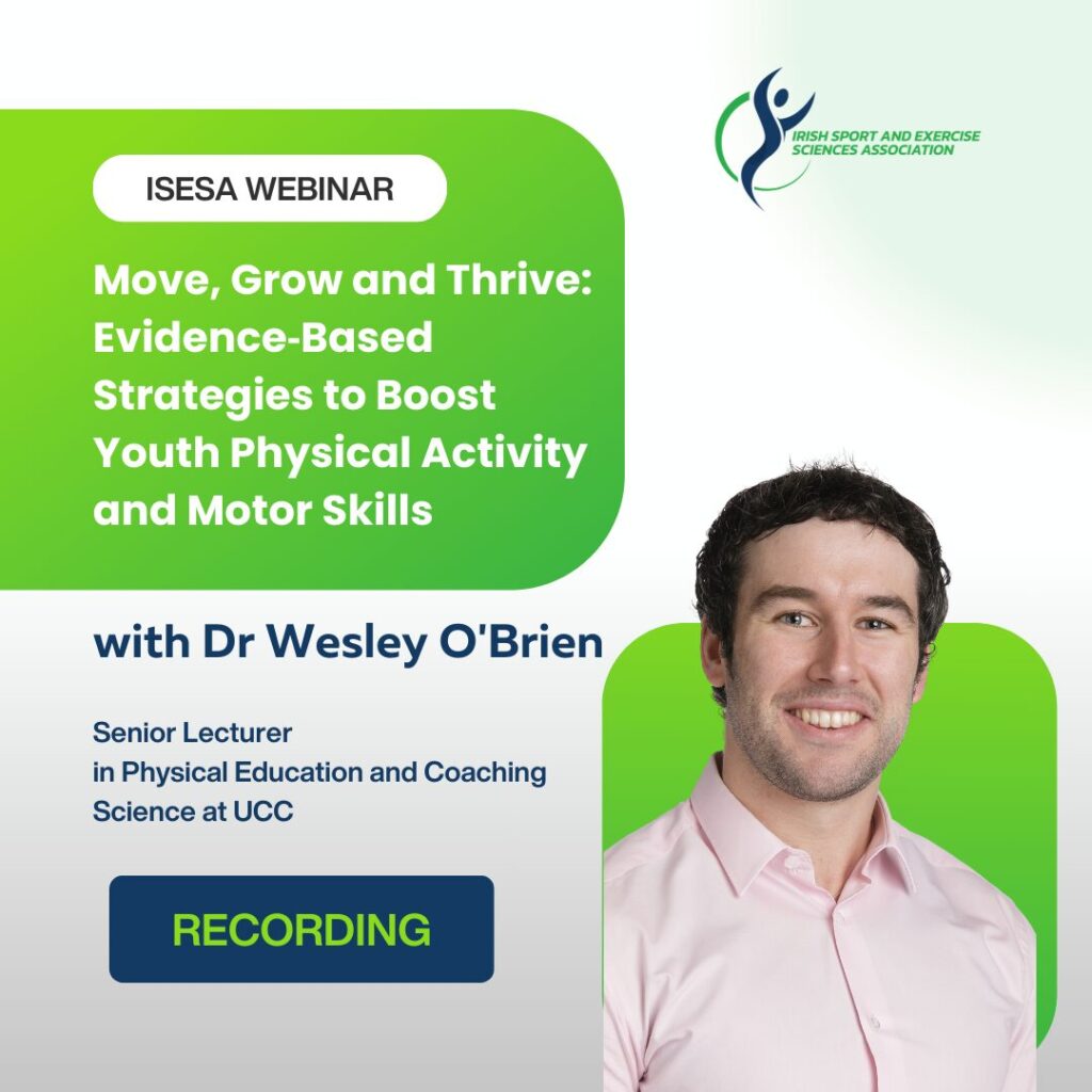 Combining insights from contemporary movement science and practical experience in youth physical activity promotion, this session outlined evidence‑based recommendations for developing movement skills in childhood and adolescence. Wesley unpacked recent research relating to best‑practice approaches to frequency, intensity, time, and type of movement, and explore how parents, educators, and community leaders can support active, confident young people in an increasingly sedentary and digitally changing world.