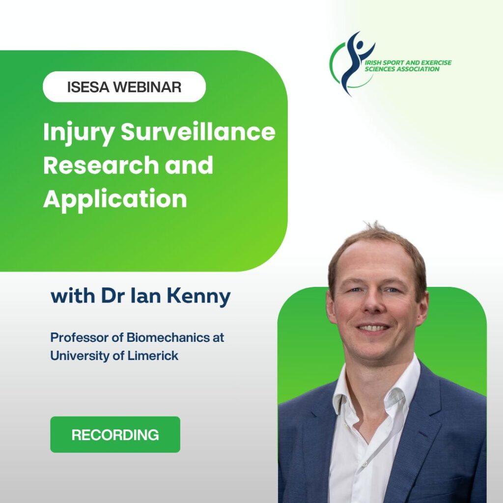 Ian described the setup and management of a decade of the Irish Rugby Injury Surveillance (IRIS) project with Irish Rugby, data collection methods, software platforms, clinician and player engagement, and practical application of long term data collection.